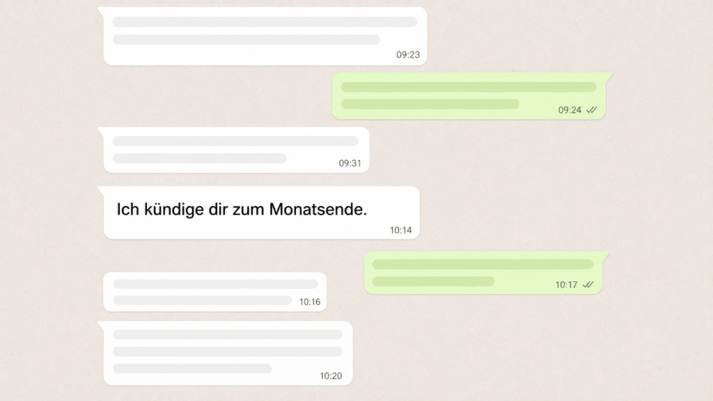 kuendigung mündlich whatsapp sms